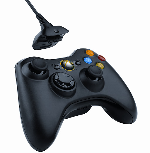 Xbox 360 ワイヤレス コントローラー (リキッド ブラック) プレイ & チャージパック